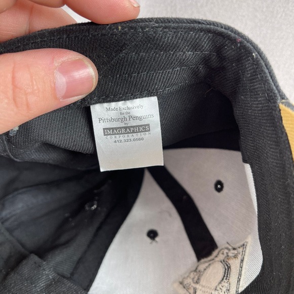 Pittsburgh Penguins Hat Mens One Size Black Strapback Cap NHL Hockey Embroidered - Picture 8 of 10